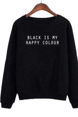 Y2K Grunge Black Sweatshirt - Retro 90s Goth Style, Perfect for Y2K Summer and Party Outfits