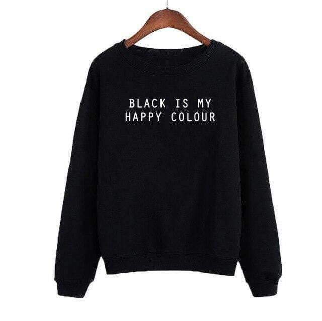 Y2K Grunge Black Sweatshirt - Retro 90s Goth Style, Perfect for Y2K Summer and Party Outfits