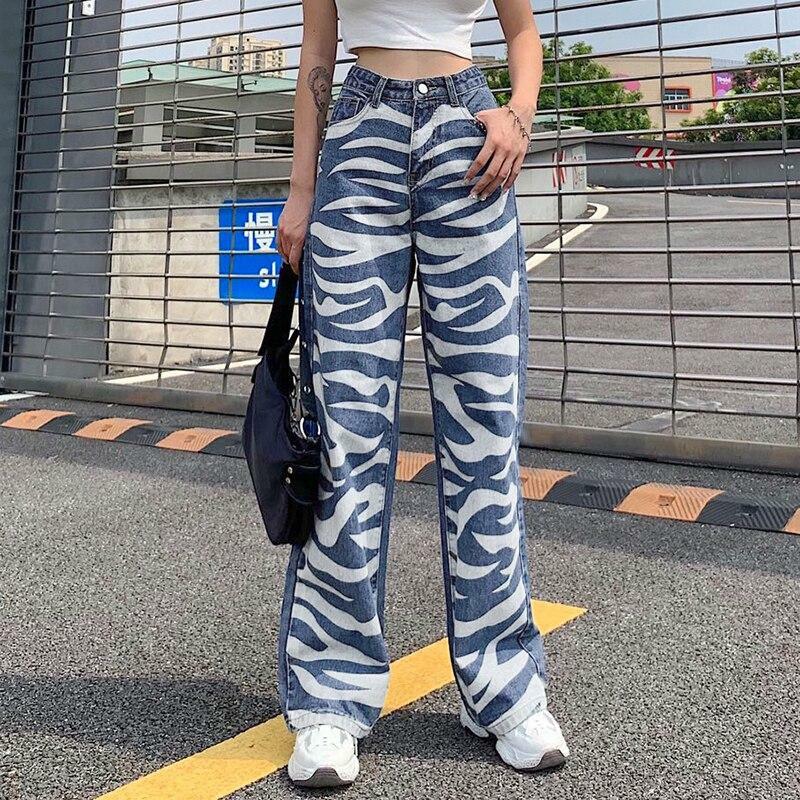 Y2K Grunge Blue & White Striped Baggy Pants - 90s Retro Summer Fashion