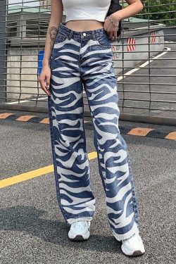 Y2K Grunge Blue & White Striped Baggy Pants - 90s Retro Summer Fashion
