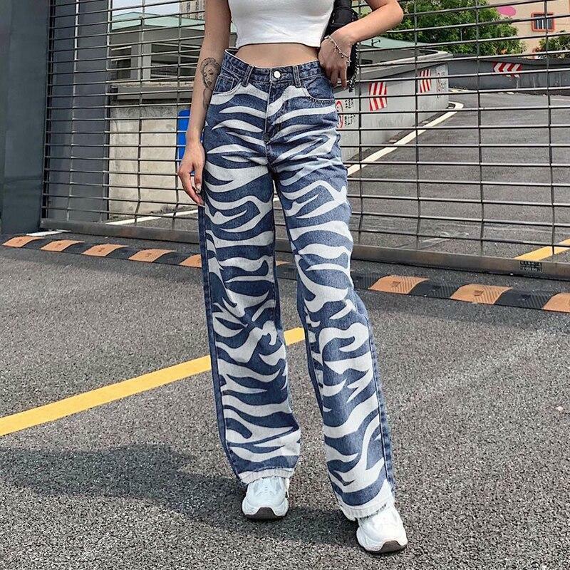 Y2K Grunge Blue & White Striped Baggy Pants - 90s Retro Summer Fashion