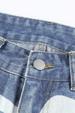 Y2K Grunge Blue & White Striped Baggy Pants - 90s Retro Summer Fashion
