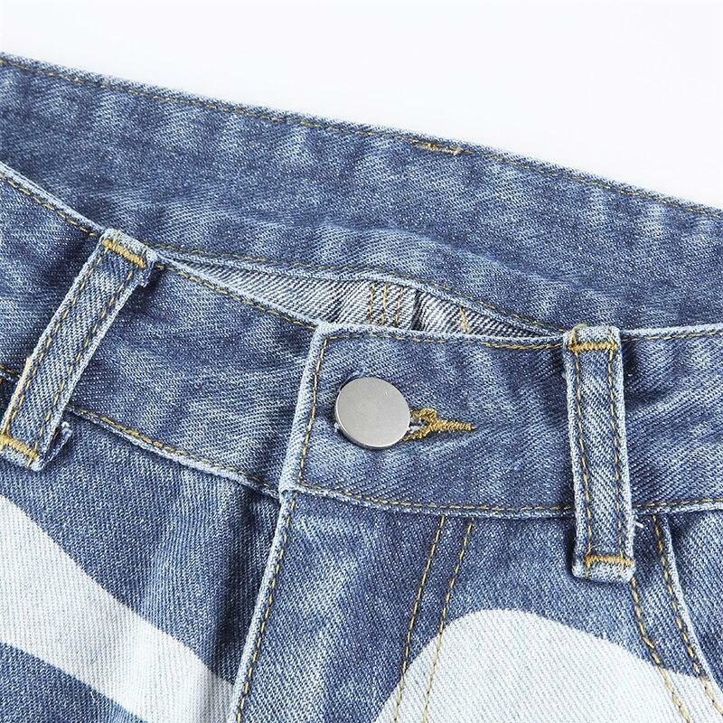 Y2K Grunge Blue & White Striped Baggy Pants - 90s Retro Summer Fashion