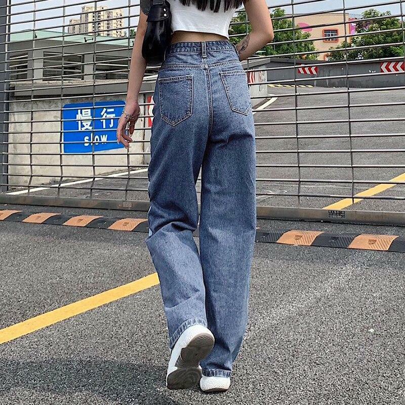 Y2K Grunge Blue & White Striped Baggy Pants - 90s Retro Summer Fashion