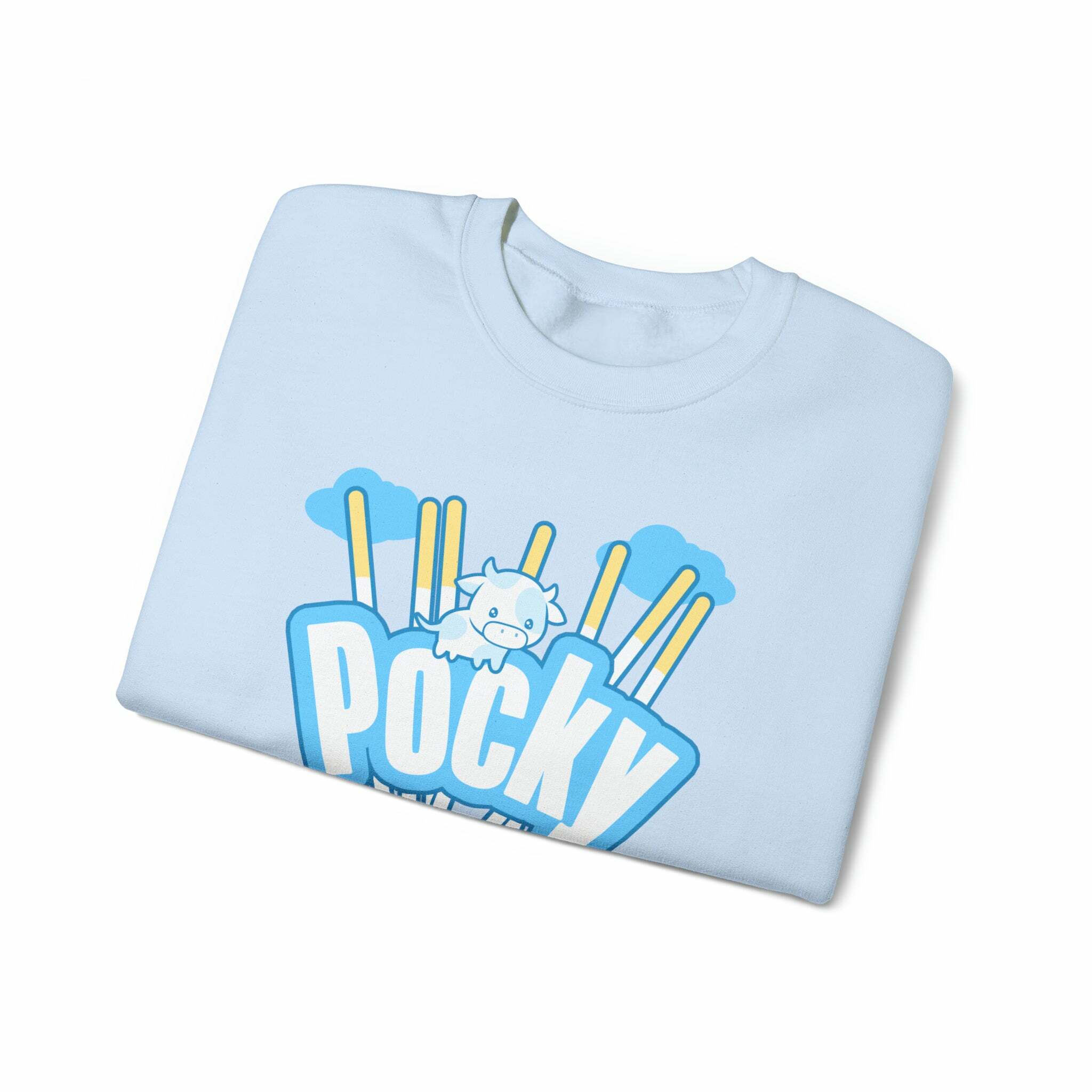 Y2K Grunge Blue Pocky Sweatshirt - Retro 90s Fashion, Summer Outfits, and Pastel Goth Style