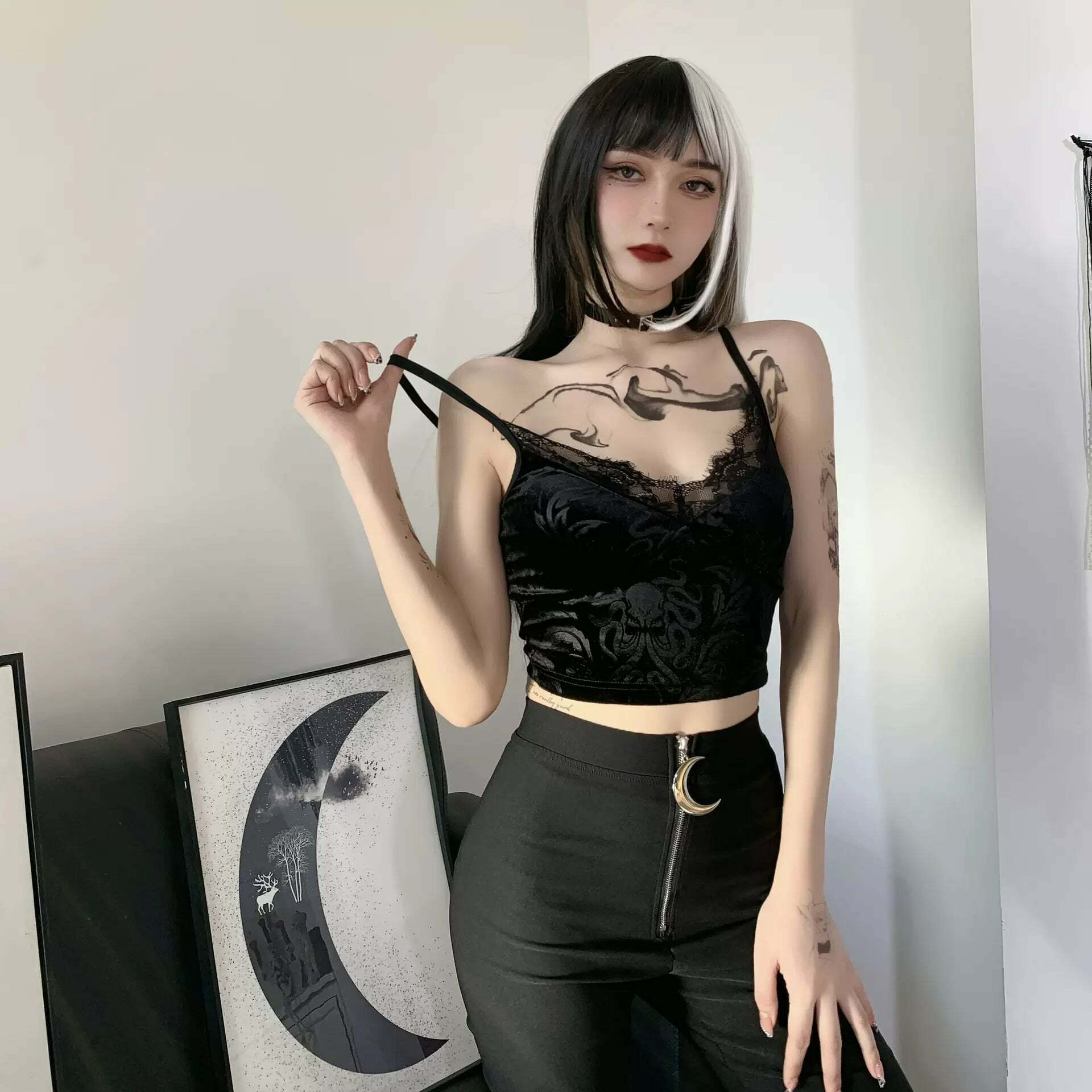 Y2K Grunge Bobbie Lace Crop Top - Retro 90s Summer Outfit, Pastel Goth, Y2K Party Fashion