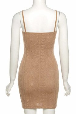 Y2K Grunge Bodycon Knitted Mini Dress - 90s Summer Outfit, Retro Style, Pastel Goth Fashion