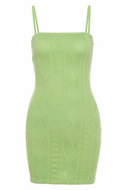 Y2K Grunge Bodycon Knitted Mini Dress - 90s Summer Outfit, Retro Style, Pastel Goth Fashion