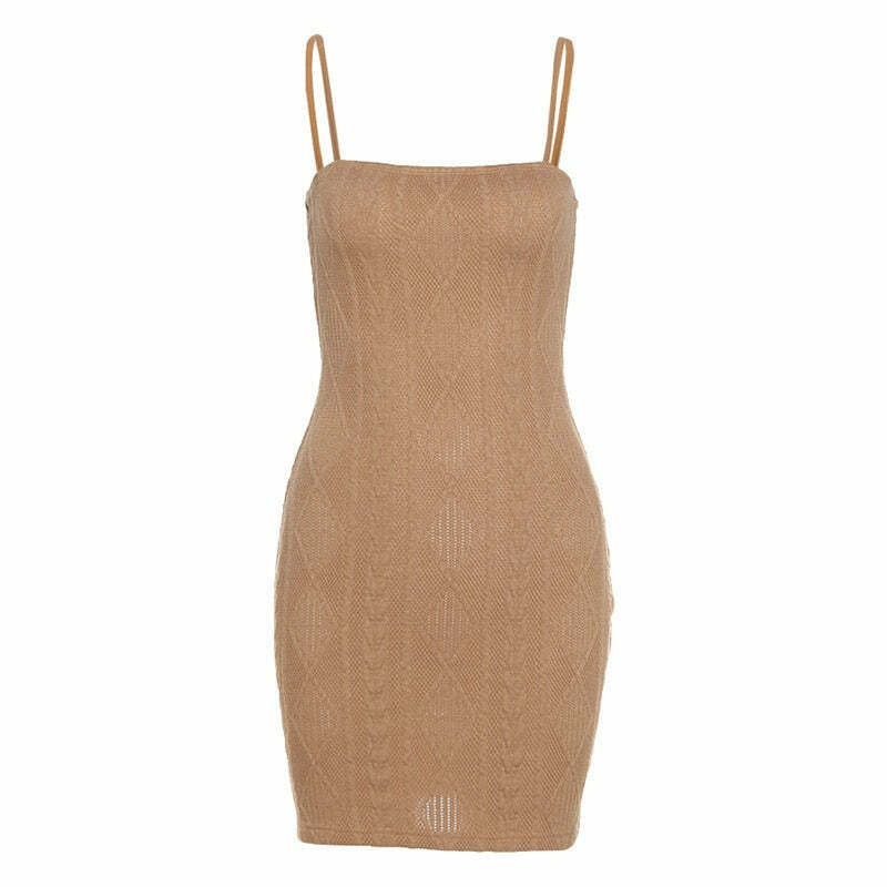 Y2K Grunge Bodycon Knitted Mini Dress - 90s Summer Outfit, Retro Style, Pastel Goth Fashion