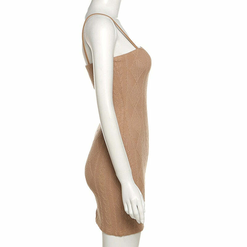 Y2K Grunge Bodycon Knitted Mini Dress - 90s Summer Outfit, Retro Style, Pastel Goth Fashion