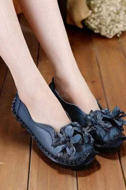 Y2K Grunge Boho Retro Splicing Flat Shoes - Yellow Faux Leather Floral 90s Fashion