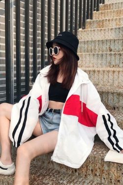 Y2K Grunge Bomber Jacket - Retro 90s Fashion, Summer Y2K Outfits, Gothic Y2K Style