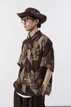 Y2K Grunge Boxy Cut Lotus Shirt - Retro 90s Summer Outfit, Pastel Goth, Y2K Fashion Top