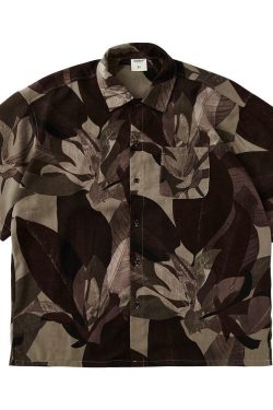 Y2K Grunge Boxy Cut Lotus Shirt - Retro 90s Summer Outfit, Pastel Goth, Y2K Fashion Top
