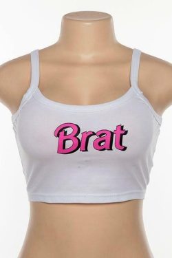 Y2K Grunge Brat Crop Top - 90s Fashion, Retro Summer Outfits, Y2K Club & Party Style