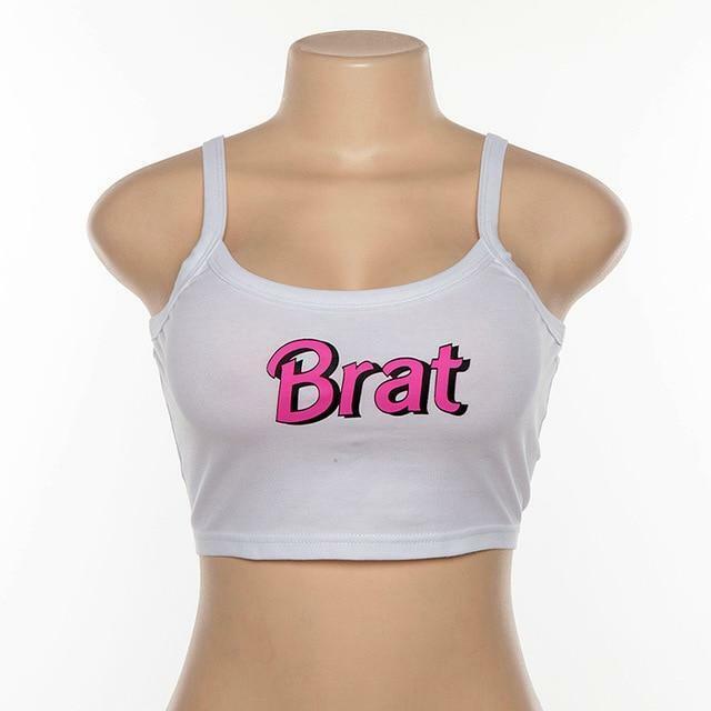Y2K Grunge Brat Crop Top - 90s Fashion, Retro Summer Outfits, Y2K Club & Party Style