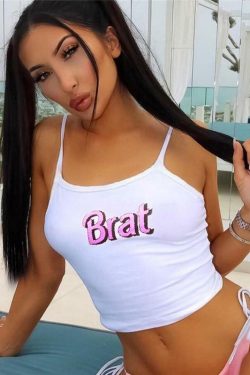 Y2K Grunge Brat Crop Top - 90s Fashion, Retro Summer Outfits, Y2K Club & Party Style