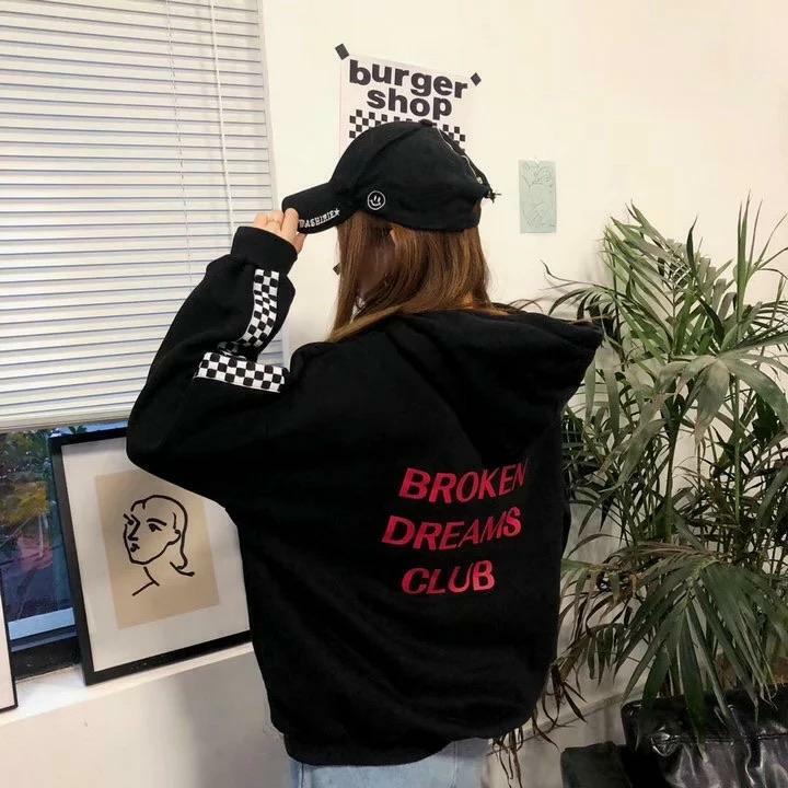 Y2K Grunge Broken Dreams Club Hoodie - Retro 90s Fashion, Summer Y2K Outfits, Pastel Goth