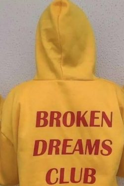 Y2K Grunge Broken Dreams Club Hoodie - Retro 90s Fashion, Summer Y2K Outfits, Pastel Goth