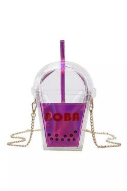 Y2K Grunge Bubbletea Shoulder Bag - Retro 90s Fashion, Pastel Goth, Y2K Club & Party Outfits