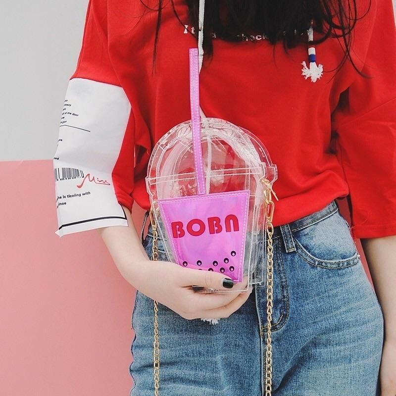 Y2K Grunge Bubbletea Shoulder Bag - Retro 90s Fashion, Pastel Goth, Y2K Club & Party Outfits