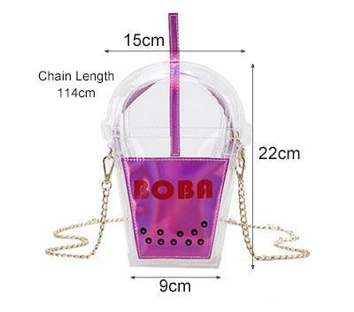 Y2K Grunge Bubbletea Shoulder Bag - Retro 90s Fashion, Pastel Goth, Y2K Club & Party Outfits