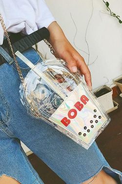 Y2K Grunge Bubbletea Shoulder Bag - Retro 90s Fashion, Pastel Goth, Y2K Club & Party Outfits