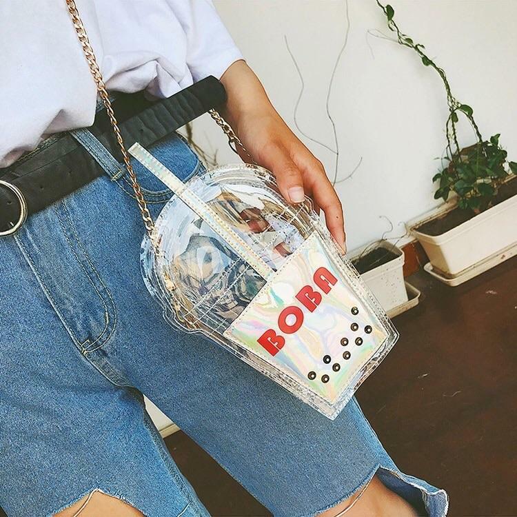 Y2K Grunge Bubbletea Shoulder Bag - Retro 90s Fashion, Pastel Goth, Y2K Club & Party Outfits