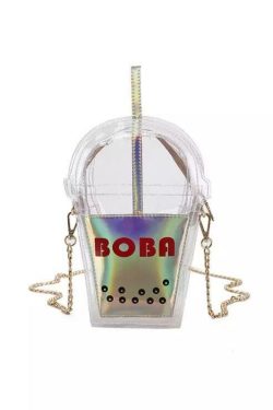 Y2K Grunge Bubbletea Shoulder Bag - Retro 90s Fashion, Pastel Goth, Y2K Club & Party Outfits