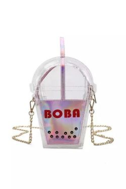 Y2K Grunge Bubbletea Shoulder Bag - Retro 90s Fashion, Pastel Goth, Y2K Club & Party Outfits