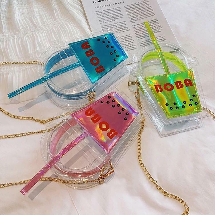 Y2K Grunge Bubbletea Shoulder Bag - Retro 90s Fashion, Pastel Goth, Y2K Club & Party Outfits