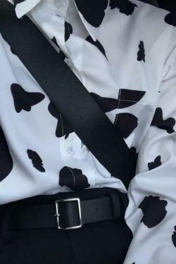 Y2K Grunge Button-Up Shirt - Retro 90s Fashion, Summer Y2K Outfits, Gothic Y2K Style