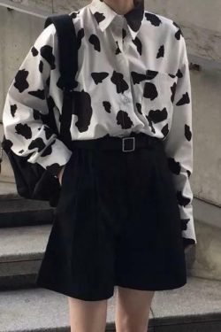 Y2K Grunge Button-Up Shirt - Retro 90s Fashion, Summer Y2K Outfits, Gothic Y2K Style