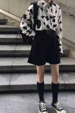 Y2K Grunge Button-Up Shirt - Retro 90s Fashion, Summer Y2K Outfits, Gothic Y2K Style