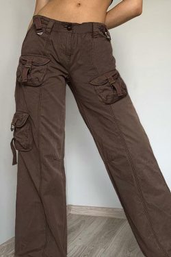 Y2K Grunge Cali Cargo Pants - Retro 90s Fashion, Summer Y2K Outfits, Gothic Y2K Style