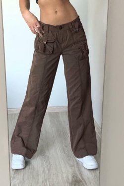 Y2K Grunge Cali Cargo Pants - Retro 90s Fashion, Summer Y2K Outfits, Gothic Y2K Style