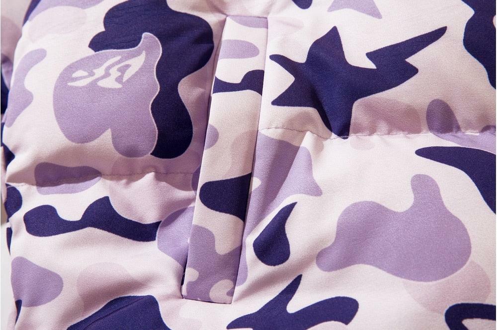 Y2K Grunge Camo Devil Puffer Jacket - Retro 90s Fashion, Summer & Party Outfits