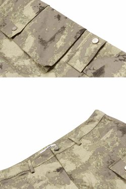 Y2K Grunge Camouflage Multipocket Cargo Pants - 90s Retro Summer Outfit for Women