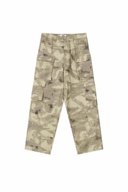 Y2K Grunge Camouflage Multipocket Cargo Pants - 90s Retro Summer Outfit for Women