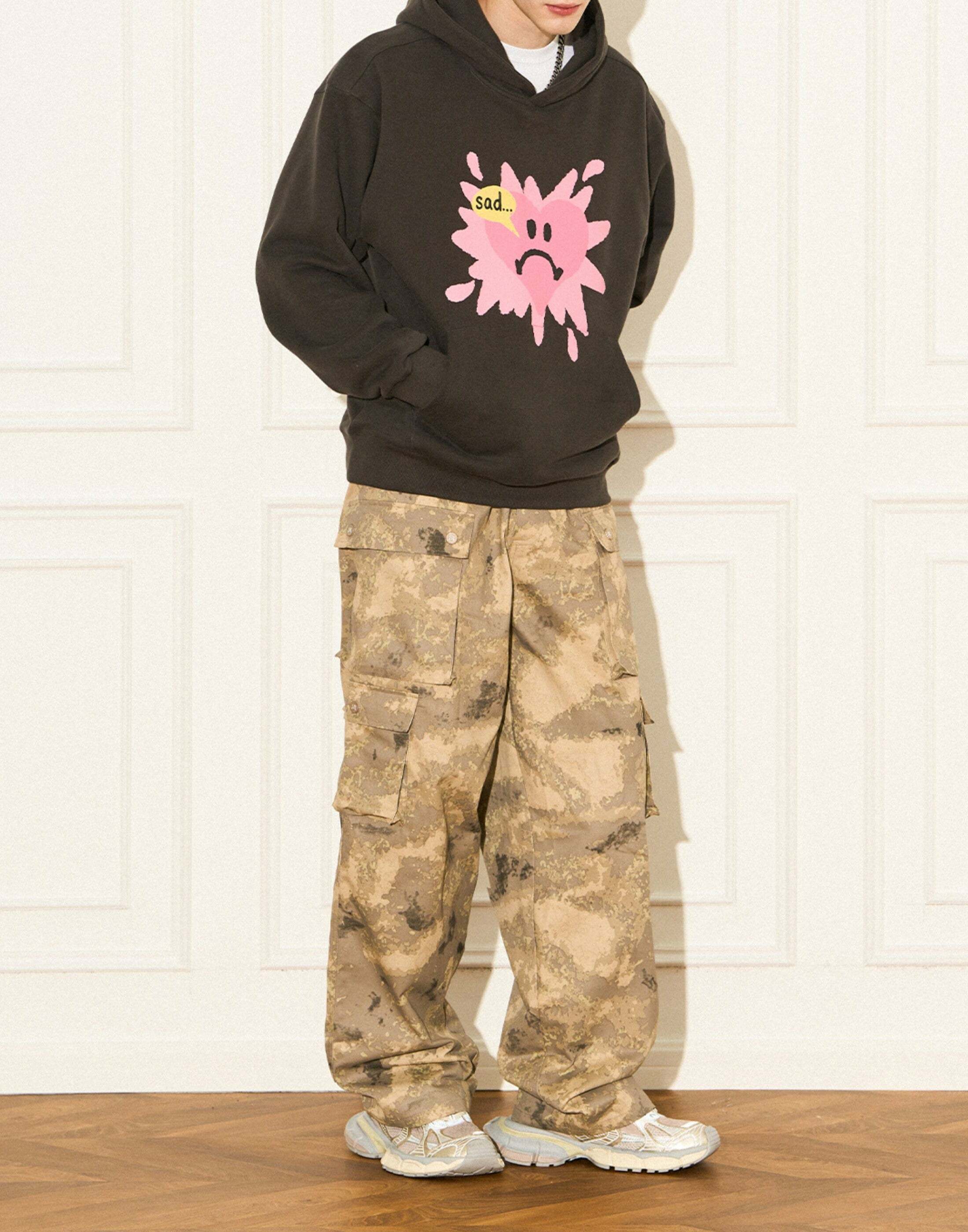 Y2K Grunge Camouflage Multipocket Cargo Pants - 90s Retro Summer Outfit for Women