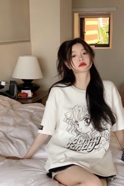 Y2K Grunge Candy Candy Vintage Anime Graphic Oversize T-Shirt - 90s Retro Summer Outfit