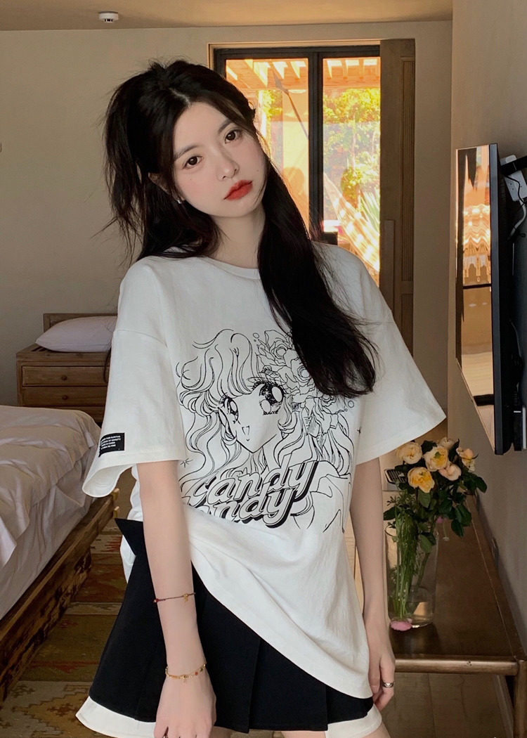 Y2K Grunge Candy Candy Vintage Anime Graphic Oversize T-Shirt - 90s Retro Summer Outfit