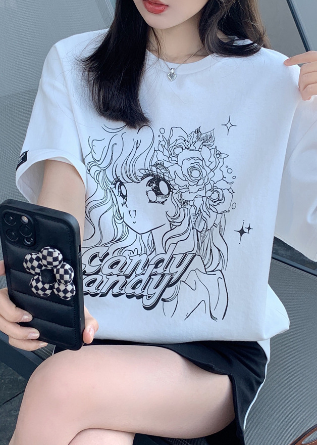 Y2K Grunge Candy Candy Vintage Anime Graphic Oversize T-Shirt - 90s Retro Summer Outfit