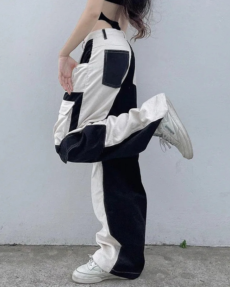 Y2K Grunge Cargo Corduroy Pants - Retro 90s Fashion, Summer Outfits, and Hip Hop Style
