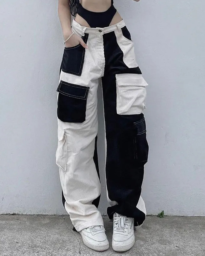Y2K Grunge Cargo Corduroy Pants - Retro 90s Fashion, Summer Outfits, and Hip Hop Style