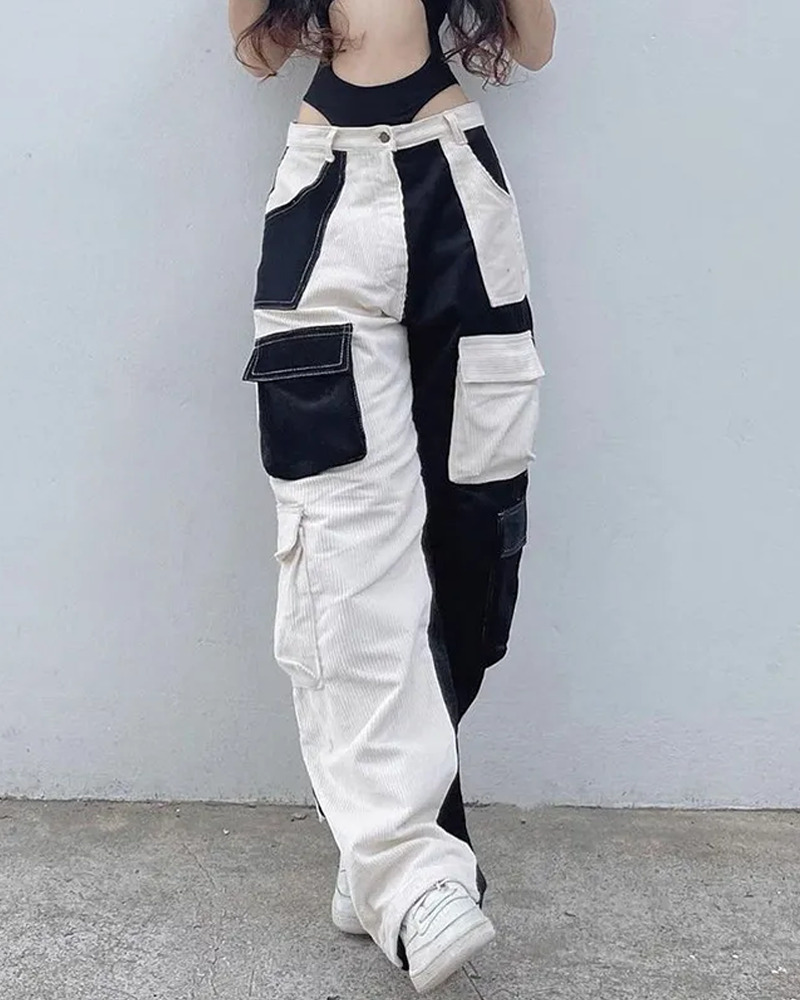 Y2K Grunge Cargo Corduroy Pants - Retro 90s Fashion, Summer Outfits, and Hip Hop Style