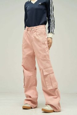Y2K Grunge Cargo Pants - Retro 90s Fashion, Summer Y2K Outfits, Gothic Y2K Style