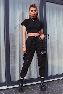 Y2K Grunge Cargo Pants - Retro 90s Fashion, Summer Y2K Outfits, Gothic Y2K Style
