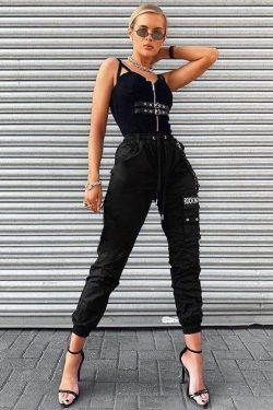 Y2K Grunge Cargo Pants - Retro 90s Fashion, Summer Y2K Outfits, Gothic Y2K Style