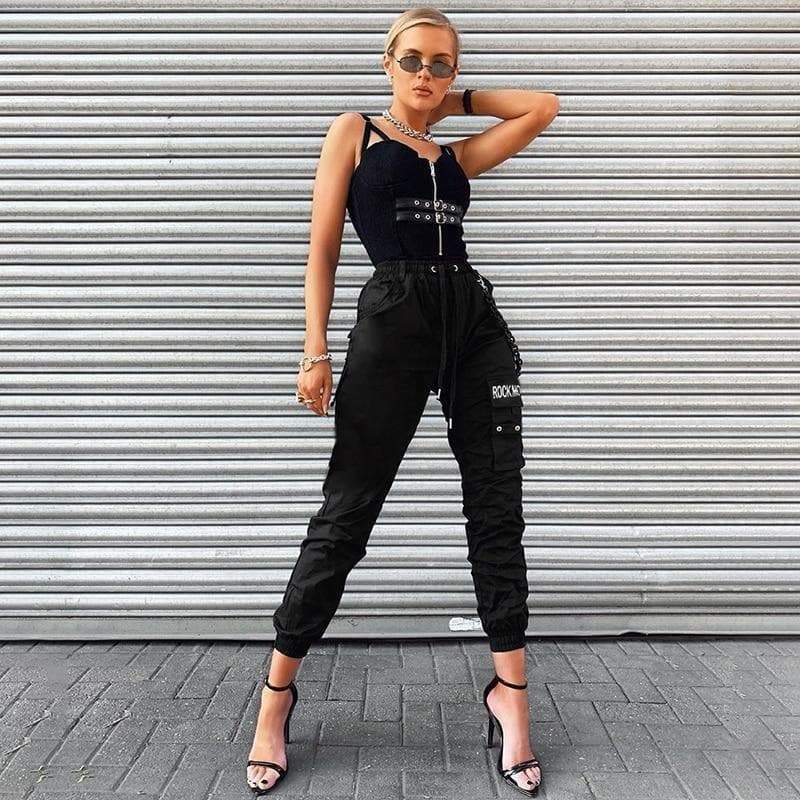 Y2K Grunge Cargo Pants - Retro 90s Fashion, Summer Y2K Outfits, Gothic Y2K Style
